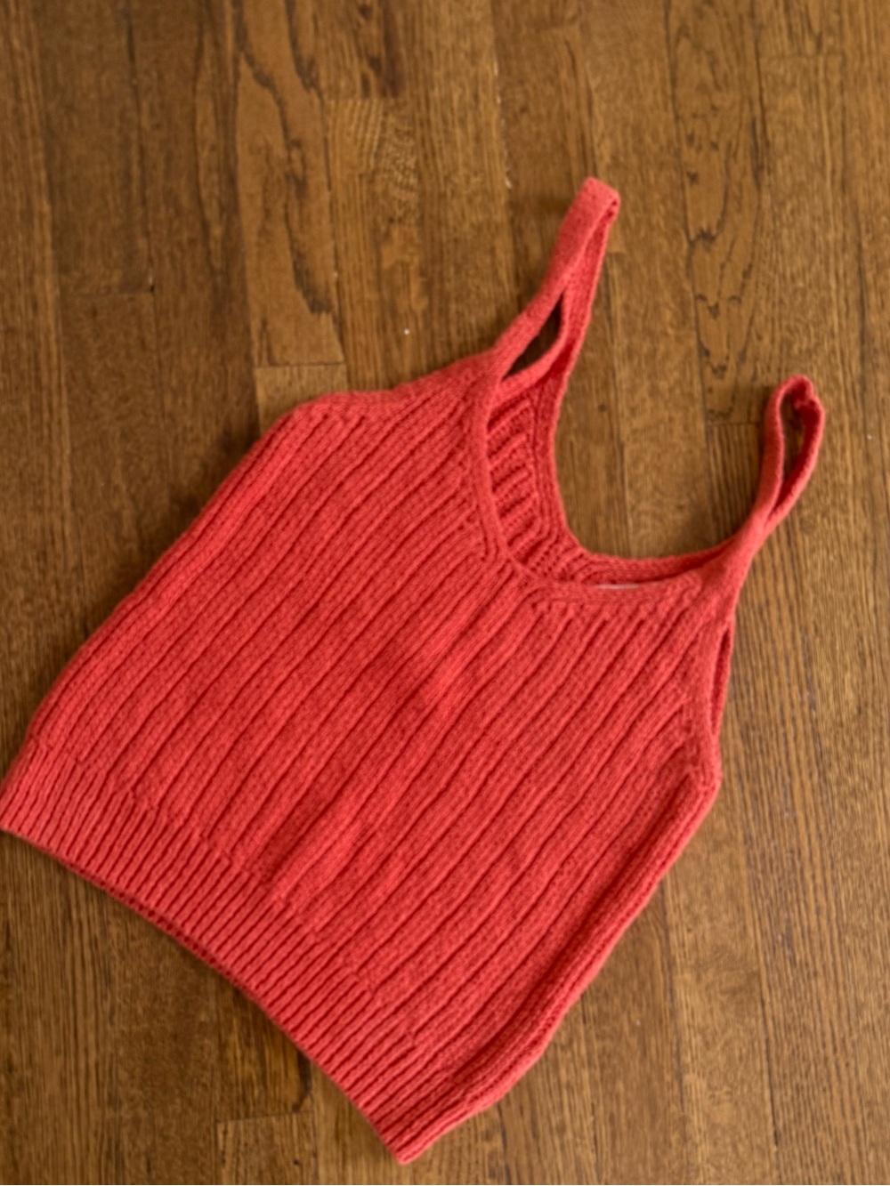 Treasure & Bond Ribbed Knit Tank Top - Coral Red